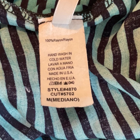 New Tower Size M Striped Short Sleeve Top - Picture 8 of 8